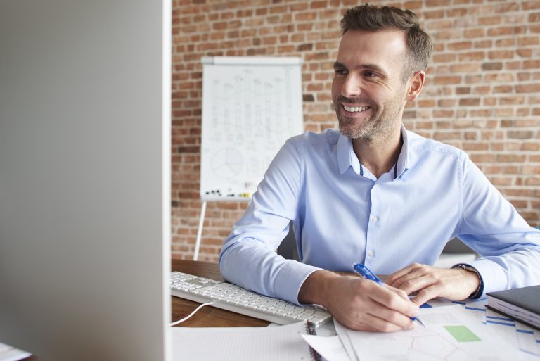 Busy day of young businessman