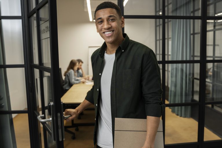 young-co-worker-spending-time-office